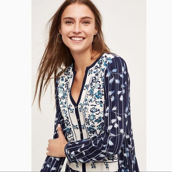 ANTHROPOLOGIE| Tiny Seleme Embroidered Shirtdress - Picture 2 of 15